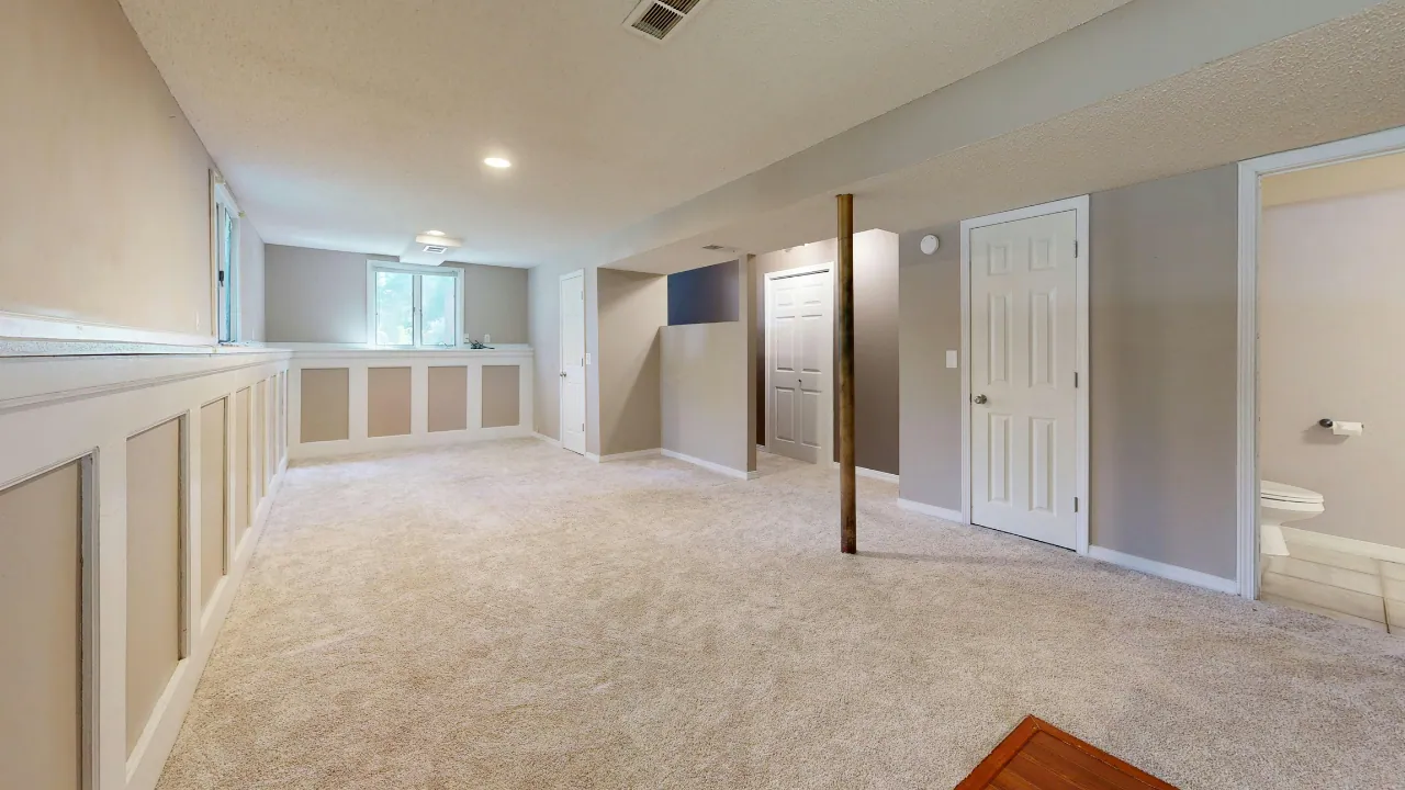 Carpet installed in a finished Indianapolis basement
