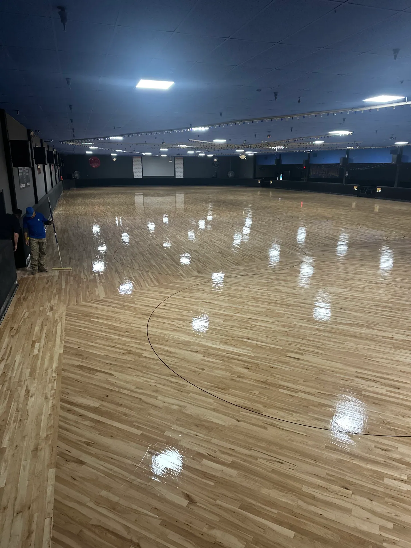 Commercial luxury vinyl flooring installed in an Indianapolis office lobby