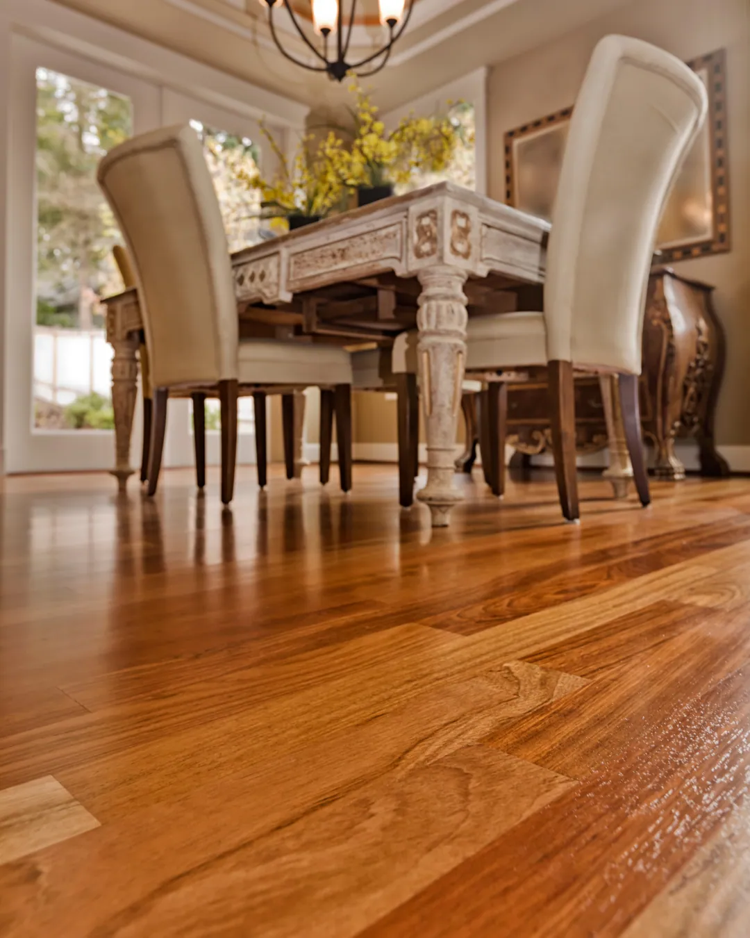 Light hardwood in a Carmel-area kitchen