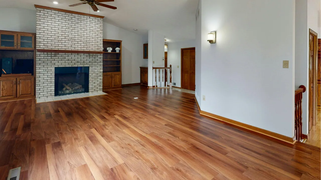LVP-finished living room with natural light