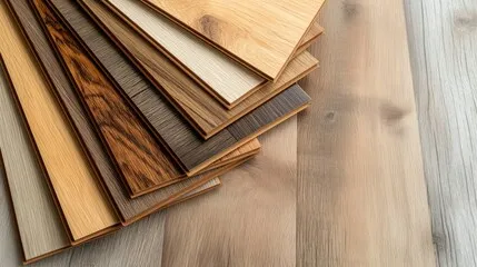 Laminate samples laid out for selection