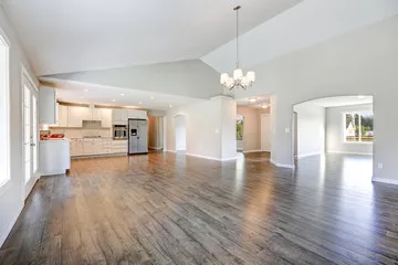 Light wood-look waterproof laminate in an Indianapolis entryway