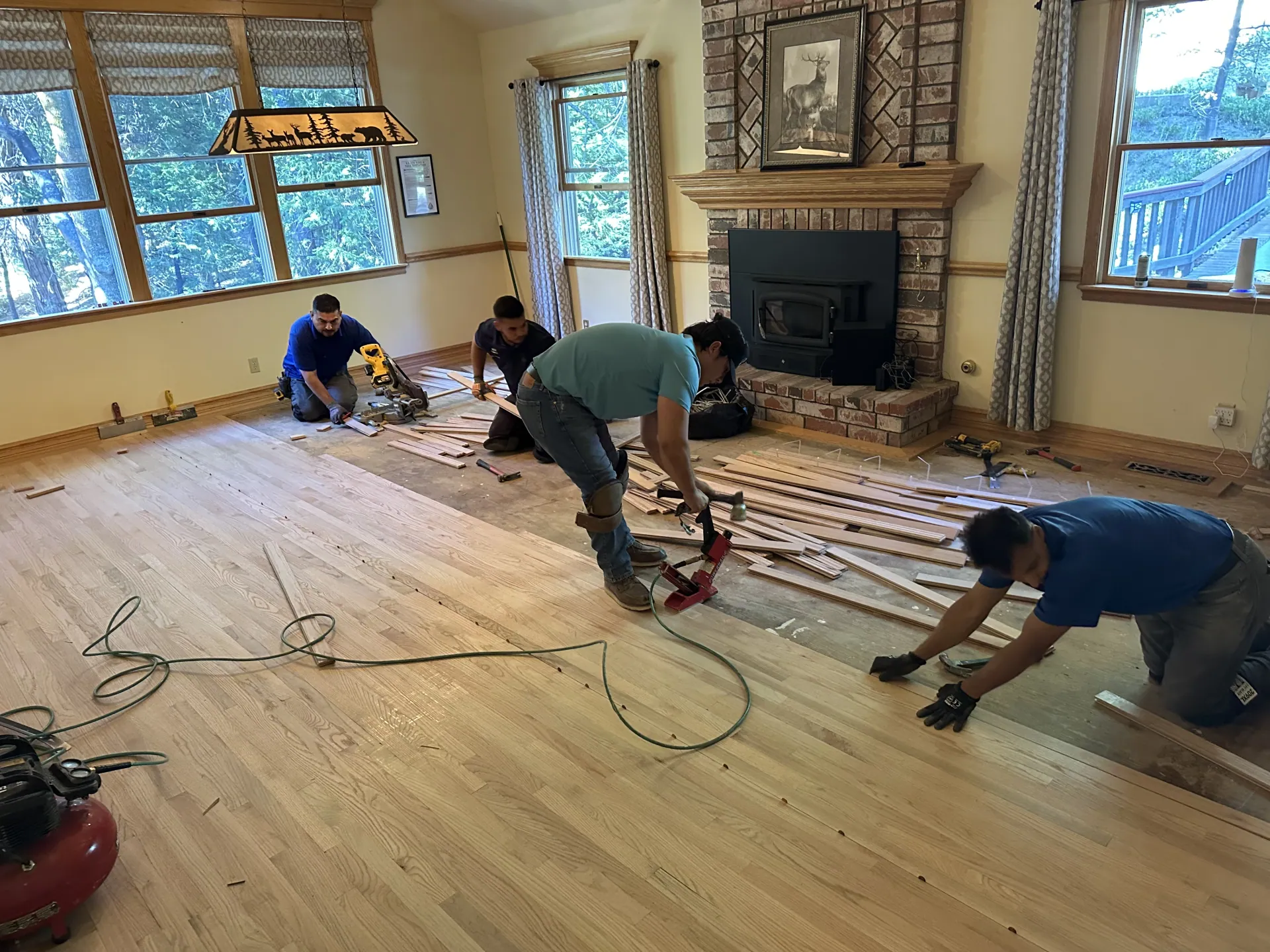 The TFPros family-owned installation team on the job in Indianapolis
