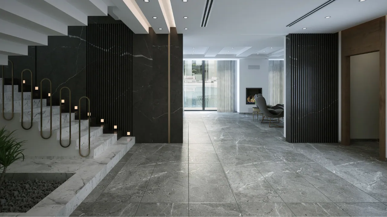 Tile flooring installed in a luxury Indianapolis home