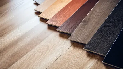 Vinyl samples lined up for color selection